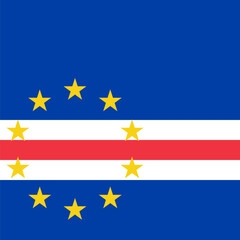 Cape Verde flag - solid flat vector square with sharp corners.