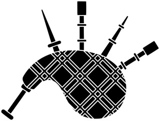 music illustration scottish silhouette instrument logo scotland icon bagpipe outline traditional tartan kilt culture play pipe tradition costume bagpiper shape bagpipes celtic highlander for vector