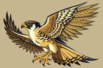  falcon spreads its wings  full body,   high detail,