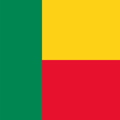 Benin flag - solid flat vector square with sharp corners.