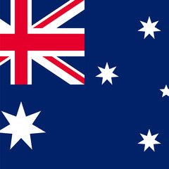 Australia flag - solid flat vector square with sharp corners.