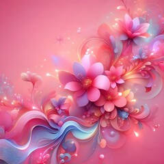 Abstract Pink Floral Vortex