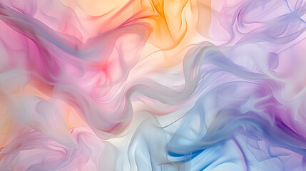 Abstract colorful background with smoke, Abstract Fluid and Colorful Pastel Forms, Distorted Fluidity in Illustration