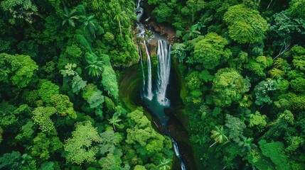 Experience Costa Rica's natural wonders. Our images showcase lush rainforests and cascading waterfalls, with eco-lodges offering sustainable accommodations amidst emerald greenery. - 765083183
