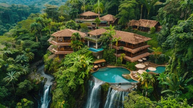 Experience Costa Rica's natural wonders. Our images showcase lush rainforests and cascading waterfalls, with eco-lodges offering sustainable accommodations amidst emerald greenery.