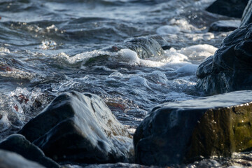 View of the rocky seaside