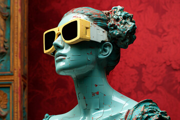Generative AI picture Abstract modern art sculpture futuristic stylish design