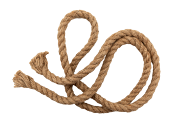 Jute. Twisted linen rope on a white background. Rope