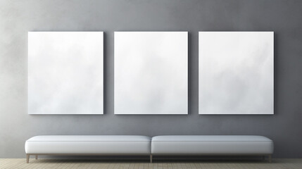 Sleek white frame on a light grey wall, a modern and clean look, perfect for abstract art, bathed in soft morning light.