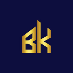 bk latter real estate logo design