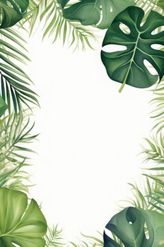 Green leaf background for invitations