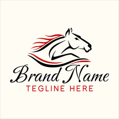 horse logo. Design of a stallion's head, as a sign of a horse race or stable