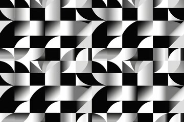 Symmetrical graphic black and white pattern Generative AI