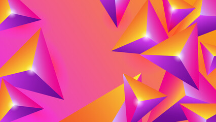 Vector abstract geometric 3d facet shape. Use for banners, web, brochure, ad, poster, etc. Low poly modern style background.