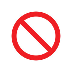  No sign vector isolated on white background.
