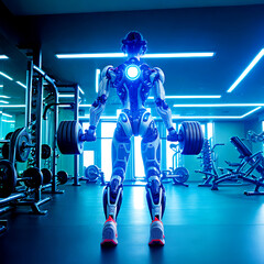 Robot athlete in the gym