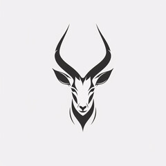 Antelope springbok. Logo. Isolated antelope head. Wild animal
