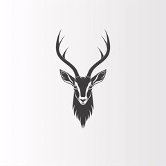 Antelope springbok. Logo. Isolated antelope head. Wild animal
