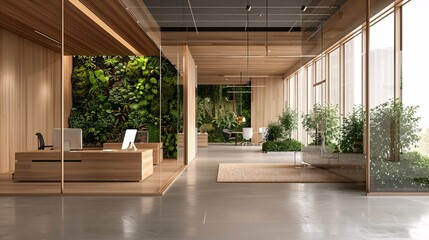 green office with plants and natural light