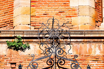 Trellis on the church façade