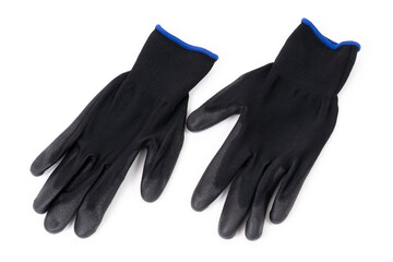 Pair of Black Work Gloves on White