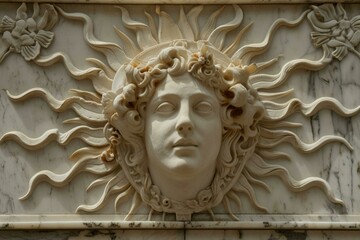 Serene Apollo god statue face. Bust perfect. Generate Ai
