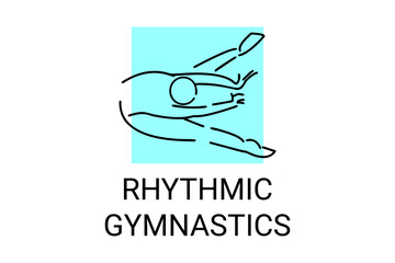 Rhythmic gymnastic sport vector line icon. practice gymnastic. sport pictogram, vector illustration.