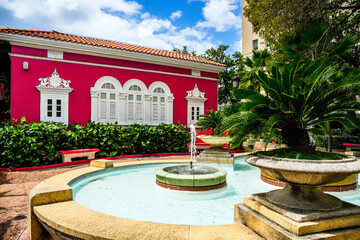 Puerto Rico Old San Juan historic district plaza water fountains