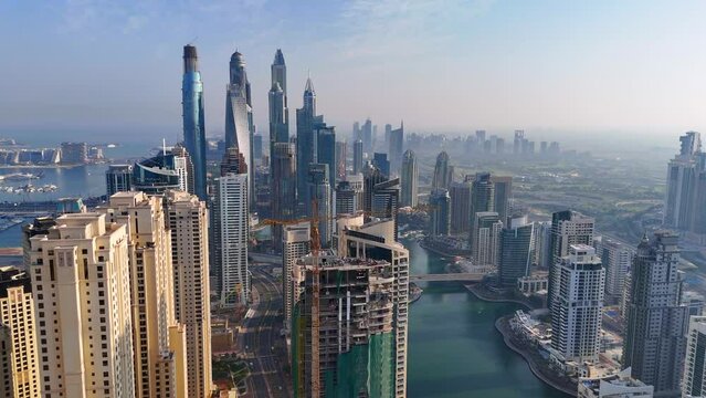 Beautiful sky view of Dubai Marina