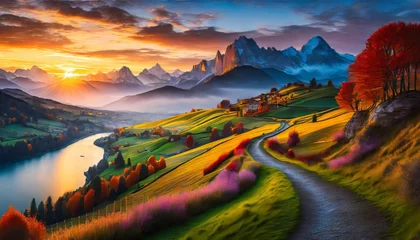 Poster sunrise in the mountains © Frantisek