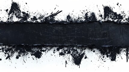Grunge black banner. Template for your modern designs. Brushed grungy painted lines.