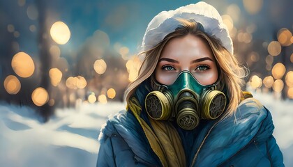 woman in gas mask - 765093759