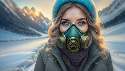 woman in gas mask - 765093763