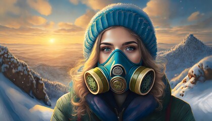 woman in gas mask - 765093764