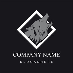 Wolf mascot modern logo design vector template