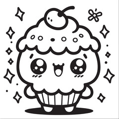 Free vector hand drawn kawaii coloring book illustration