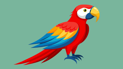 Vibrant Scarlet Macaw Vector Illustration Capturing Nature's Beauty 