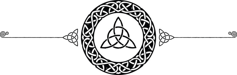 Elegant Celtic Header Graphic - Spiral, Triquetra, Celtic Symbols - obrazy, fototapety, plakaty