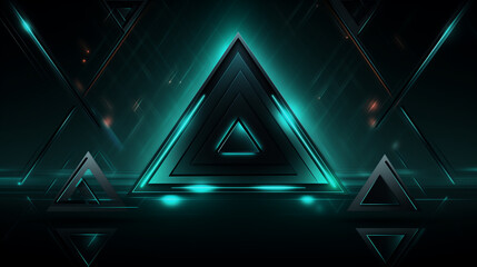 Abstract technological background with turquoise triangles. Virtual reality concept. Suitable for...