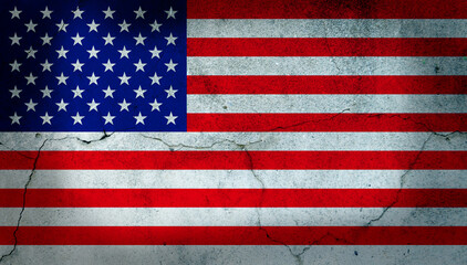 Flag of America. USA flag. Distressed USA flag. US Military veteran flag. Illustration. Only commercial use. 	
