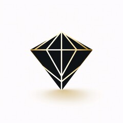 a black diamond with gold lines