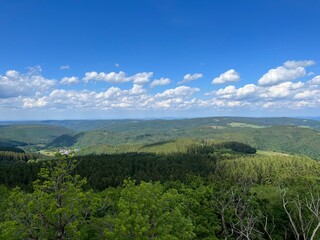 Panorama over the Eifel in summer in Germany