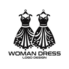 Woman Dress Vector Logo Design