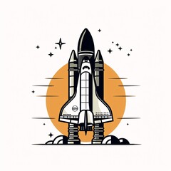 a space shuttle on a white background