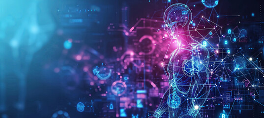 Obraz premium Artificial intelligence is represented in male human form