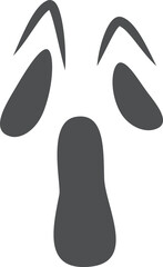 Ghost face black silhouette. Creepy spooky icon
