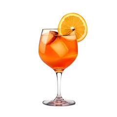 An Isolated Peach Sangria Cocktail Drink, Transparent Background, PNG