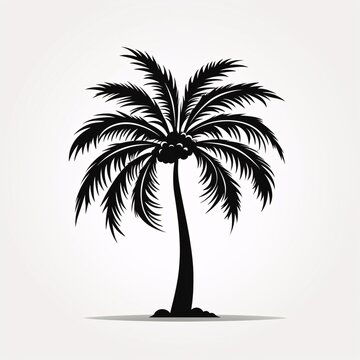 a black palm tree on a white background