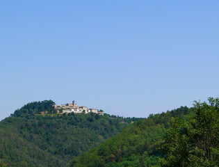 Fototapeta na wymiar View of Eremo Camaldolese di Santa Maria Annunziata sul monte Rua