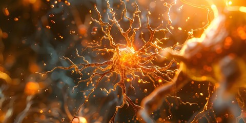 Exploring the Intricacies of Neuronal Networks in the Brain for Neurological Research and Treatment. Concept Neuronal Networks, Brain Research, Neurological Treatment, Brain Function - obrazy, fototapety, plakaty